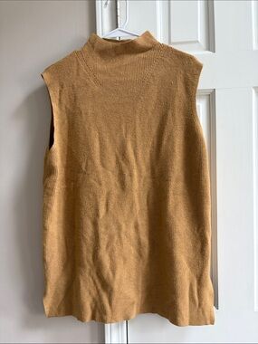 a new day Ribbed Mock Neck Sweater Vest - Mustard Brown